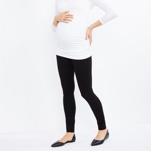 Full panel Black Ponte knit maternity pants
